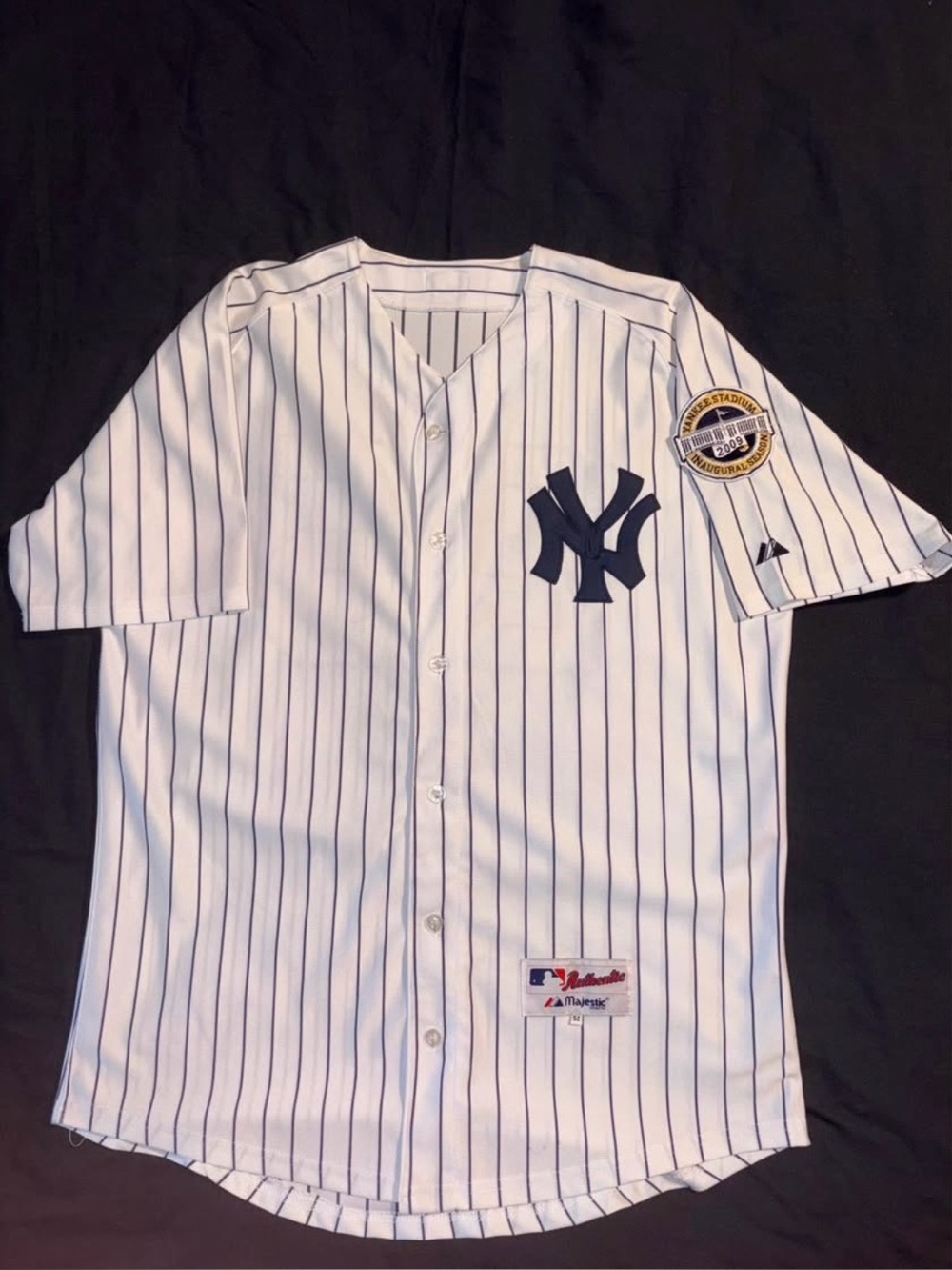Authentic New York Yankees 2009 Inaugural Season Patch 25 Mark Teixeira Majestic